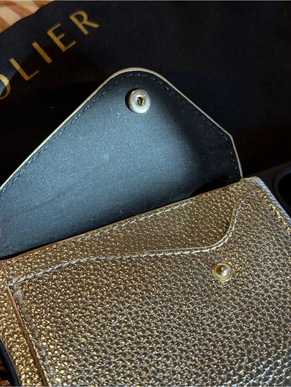 Bandolier Vivian Side Slot Crossbody Phone Case in Metallic Gold/Gold